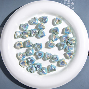 Cuentas sueltas de Lucite en forma de corazón fino acrílico galvanizado para accesorios de cadena de teléfono móvil hechos a mano DIY - Product Image 5