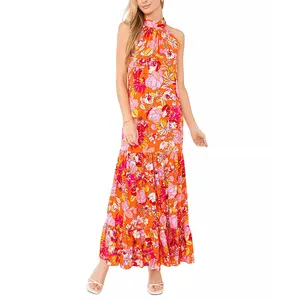 Wholesale Latest Design Long Woven Custom Women Summer Beach Dresses Logo