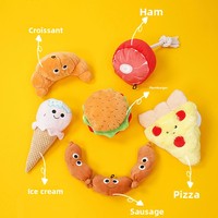 Jouet pour chien durable, résistant aux morsures, en peluche mignonne, en forme de hamburger, jouet sonore interactif pour races moyennes à grandes, parfait