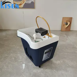 Kisen Best Quality Portable Adjustable Washing Mobile Shampoo Bed Sink Basin Hair Salon And Styling Appliances With Steam