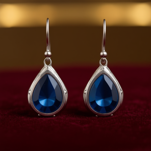 E2395 Orecchini Pendenti da Donna in Argento 925 con Agata a Goccia, Montatura a Castone, Classici per Uso Quotidiano - Product Image 2