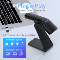 Escáner de Código de Barras Inalámbrico Láser 1D Xincode, Lector de Código de Barras Portátil, Escáner de Código de Barras de Mano con Soporte para Express GT-3501C-B