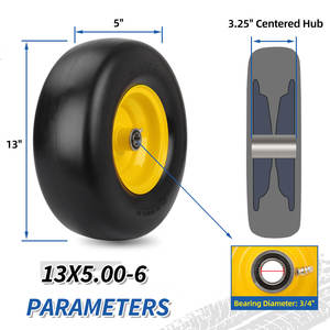 13 "X 5.00-<span class=keywords><strong>6</strong></span> Tondeuse à gazon sans plat Roue à bande de roulement lisse, mousse PU Tondeuses à rayon de rotation zéro Pneu et roue - Product Image 5