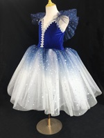 Robe de ballet longue en tulle romantique professionnelle pour filles et enfants, imprimé lumineux - Costume de danse de ballerine