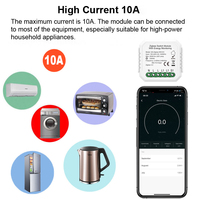 Interruptor de luz inalámbrico Zigbee 3,0, control de potencia con función de malla, con control remoto, aplicación inteligente Tuya y App smart Life