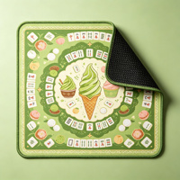 Tapis de Mahjong Fleur de Pêcher, Imprimé Vigne Dorée Pêche Douce, Tapis de Table Antidérapant en Microfibre pour 4 Joueurs, Cadeau pour Fêtes à Domicile