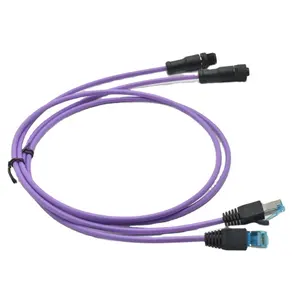 D coding Industrial Industrial RJ45 cable assembly plastic sensor connectors M12 cable