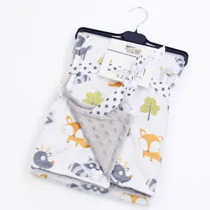 Comfort Baby Blanket 120*70 CM Printed Winter Cotton Flannel Minky Baby Swaddle Receiving Blanket Super Soft Wholesale