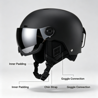 Masque de ski intégré ABS EPS pour adulte, chaud, taille L (54 à 60 cm de circonférence de tête), modèle HT63, OEM ODM, vente en gros