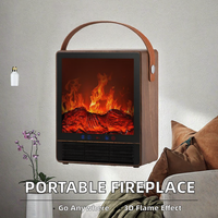 Mini Chauffage Électrique 1500W avec Effet de Flamme Réaliste en Céramique PTC, Chauffage d'Appoint Silencieux 36dB avec Commande Vocale pour Chambre à Coucher