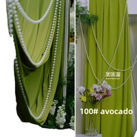 Tissu extensible pour plafond de mariage, soie de lait double face, rideau vert, décoration de scène, aménagement d'auditorium, modèle C62091