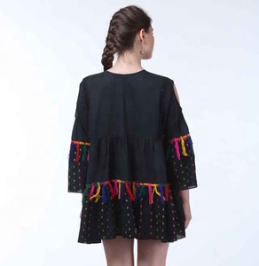 Vestido Casual Vintage Hecho a Mano para Mujer, Estilo Ibiza, Verano, Moda, Bordado Tradicional, Encaje, Diseño Sólido - Product Image 3