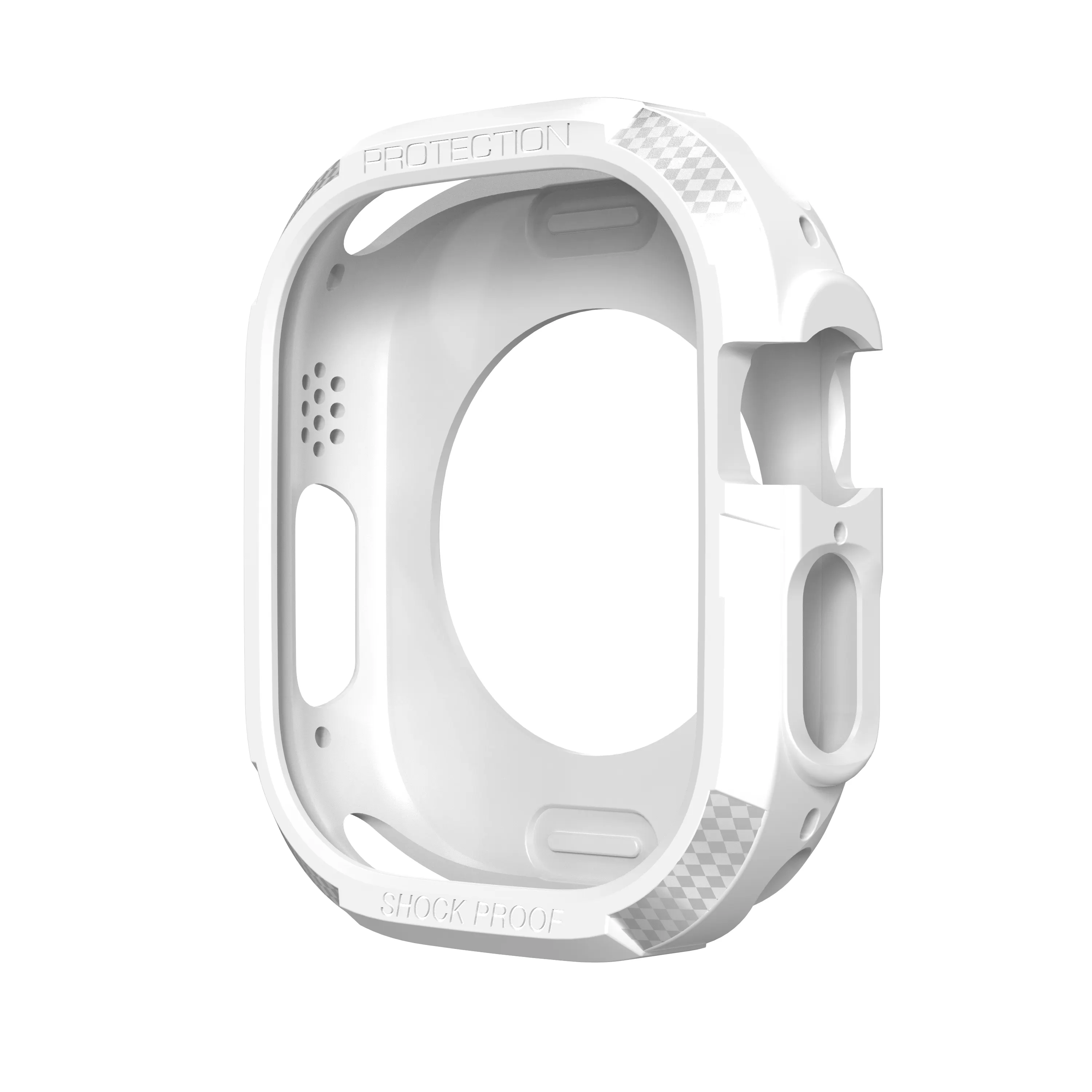 Schokbestendig Koolstofvezel Siliconen Bescherm Case Voor Apple Horloge Ultra Case 49Mm Pc Horloge Case Protector Voor Apple Horloge 8