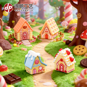 Casa de Dulces Colorida en Miniatura, Adorno de Resina, Decoración de Escritorio con Diseño de Dibujos Animados, Regalo Creativo DIY para Decoración del Hogar - Product Image 4