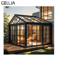 Véranda triangulaire moderne de luxe pour villa extérieure, avec fenêtres en verre trempé et structure en alliage d'aluminium, pour serre de culture intérieure coulissante