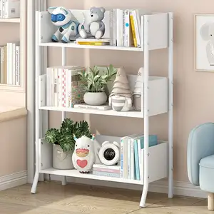 wholesales children's custom metal book shelves living room modern bookshelf wooden storage rack bookcases