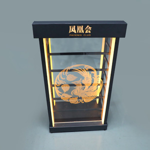 Comptoir de bar lumineux Wan Zhan, comptoir d'accueil éclairé par LED, style moderne minimaliste, station de caisse commerciale en métal à poser au sol, KTV - Product Image 4