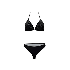 Set bikini HDJ con top a stringhe e slip a vita alta, costume da bagno elasticizzato con paillettes, taglia donna 40 42 44 46 - Product Image 1