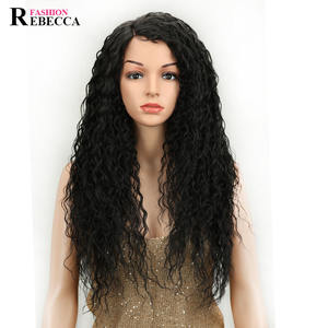 Perruque à lacet frontal en cheveux synthétiques Noble Gold de Alibaba <span class=keywords><strong>Express</strong></span>, couleur ombrée, longue longueur, ondulation crépue, belle couleur - Product Image 2