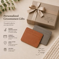 Porte-cartes ultra-fin en cuir PU personnalisé pour gravure laser, pochette vierge pour cartes, vente en gros