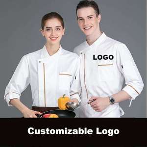 Abbigliamento <span class=keywords><strong>da</strong></span> <span class=keywords><strong>lavoro</strong></span> per <span class=keywords><strong>chef</strong></span>, giacca personalizzata in poliestere-cotone, uniforme a maniche lunghe, abbigliamento professionale per hotel, ristoranti e bar. - Product Image 2