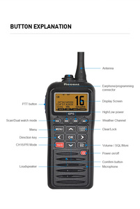 Radio marine VHF RS-38M récente, <span class=keywords><strong>GPS</strong></span>/DSC/<span class=keywords><strong>MOB</strong></span> intégrés, 5W, étanche IP67, 1500mAh, portée 5-8km, transceiver portable flottant CE - Product Image 4