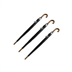MNJ Black Wooden Handle Umbrella 08407 12Pcs Pack - Product Image 1