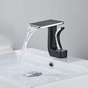 Robinetterie de salle de bains moderne et luxueuse, table de maquillage, lavabo en cuivre noir de haute qualité, robinet d'eau, lavabo de salle de bains avec robinet - Product Image 5