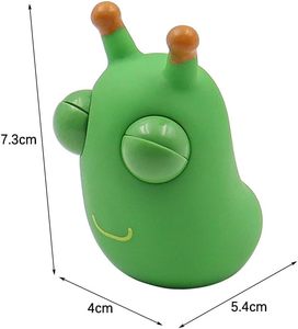 Novelty Funny Decompression Green Vegetable Bug <b>Worm</b> Popping Big Eyes Squeeze Fidget Toy for Kids - Product Image 6
