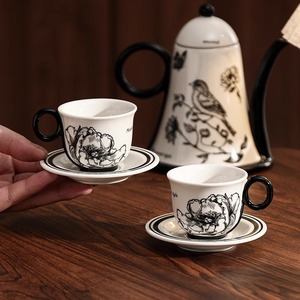 Hot Sale Porcelain Coffee and <b>Tea</b> <b>Set</b> Ceramic Espresso Coffee Cup and Saucer <b>Set</b> Retro <b>Tea</b> Pot <b>Set</b> - Product Image 5
