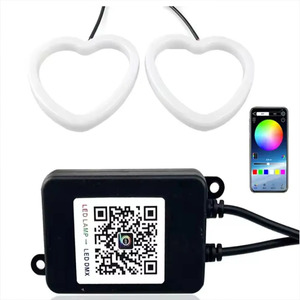 Nouveaux anneaux lumineux LED 3,5 pouces contrôlables blanc ambre RGB 7 couleurs 12V pour phares de voiture, feux de brouillard/DRL, yeux d'ange, feux de jour, contrôlables par application mobile - Product Image 3
