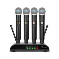 Hôte R4-PRO 4 canaux Live Type-C Rechargeable UHF Microphone à main sans fil Annulation de bruit Portable XLR Omnidirectionnel