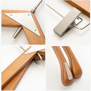Wholesalers Custom Logo Natural Non Slip Laminated Coat <b>Hanger</b> With Clips Luxury Premium Wood <b>Hangers</b> for Clothes Wardrobe - Product Image 5