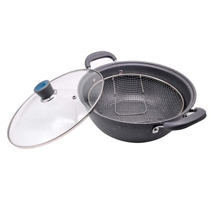 Juego de utensilios de cocina antiadherentes de acero al carbono, alta calidad, <span class=keywords><strong>freidora</strong></span> con cesta - Product Image 5