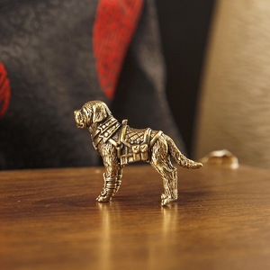 1 pièce, Meilleure vente : Figurine décorative de chien <span class=keywords><strong>Labrador</strong></span> Retriever rétro en laiton et cuivre pour bureau - Product Image 3