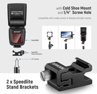 NEEWER Kit d'adaptateurs de fixation pour griffe porte-accessoire 8 pièces, triple griffe porte-accessoire avec vis 1/4 pouce pour appareil photo reflex numérique, lumière LED, microphone