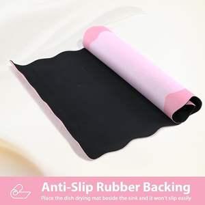 Tapis de comptoir à café festonné, mignon, absorbant, en caoutchouc, écologique, pour séchage de vaisselle, décoration esthétique pour cuisine - Product Image 4