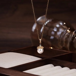 Collier de luxe en alliage avec diamants et perles, et ras-de-cou en zircon, bijoux tendance pour femme, cadeau original - Product Image 2