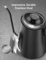 Bouilloire électrique à col de cygne en acier inoxydable avec contrôle numérique de la température, pour usage extérieur et hôtelier, cafetière/théière portable
