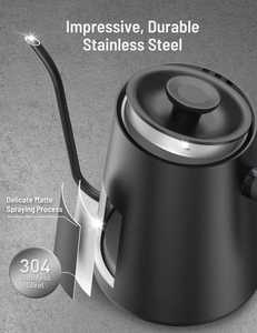 Electronic Gooseneck Stainless Steel Temperature Control Electric Kettle for Hotel Use <b>Portable</b> <b>Coffee</b> Tea <b>Maker</b> Automatic - Product Image 6