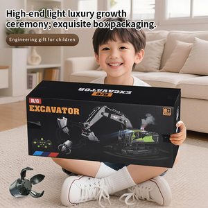 Mini-excavatrice télécommandée multifonctionnelle 3-en-1 2,4 GHz en alliage, avec effet de fumée simulé, jouet pour enfants, idéal comme cadeau - Product Image 6