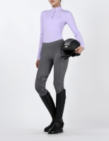 Beisite Absorption de la sueur Séchage rapide Couche de base équestre pour femme 1/4 Zip Manches longues Chemise d'entraînement d'équitation 71% Nylon 29%