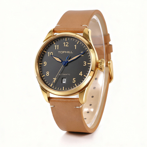 Jam Tangan Pria Otomatis Mekanik Sport Gaya Sederhana Mewah Logo Kustom Dial Retro Baja Tahan Karat dengan Fungsi Tanggal - Product Image 3