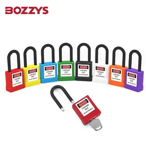 BOZZYS Aluminium Safety Lockout Padlock with Red Composite Cover for Lockout Insulated Against the Effects of Electricity