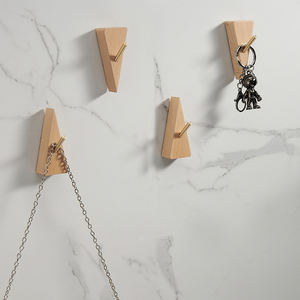 Crochet à vêtements rectangulaire en bois de noyer noir et de hêtre de style nordique japonais, couleur personnalisable, durable, gain de place, créatif - Product Image 2