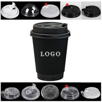 Gobelets en papier PLA biodégradables à paroi simple, enduits de PE de qualité alimentaire, de 8 à 20 oz, avec couvercle, pour café à emporter - Personnalisables OEM