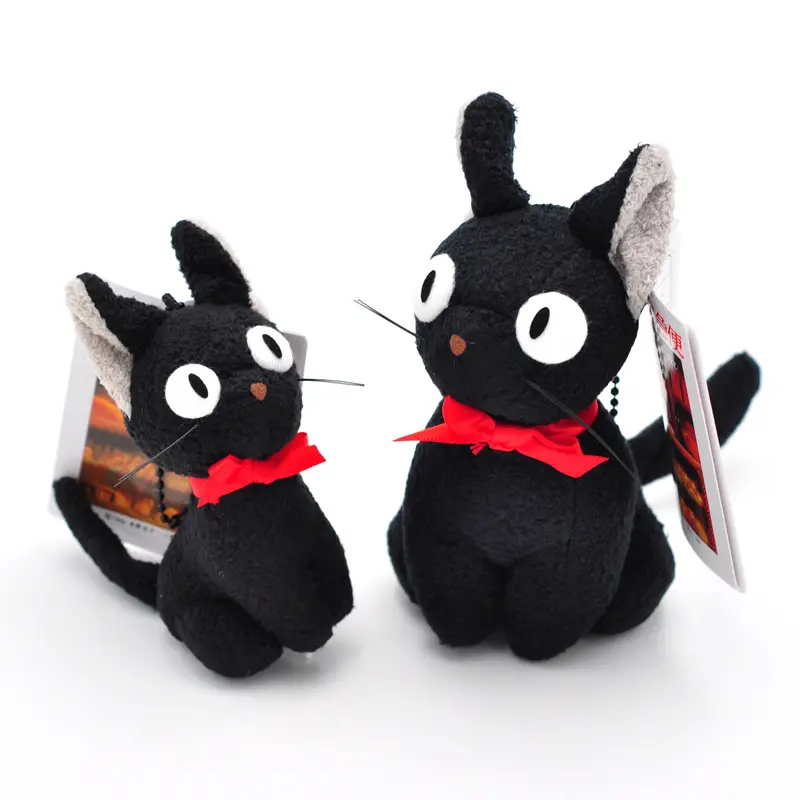 9-20cm Japan Karton Anime Plüsch puppe Jiji Black Cat Kuscheltier Super weiche Big Eyed Cats Plüsch tier Weihnachts geburtstags geschenke