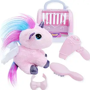 Unicornio de peluche OEM/ODM de China con portador, regalos de Pascua, Animal de peluche para niñas con jaula, monedero, poni, unicornios, regalos de peluche
