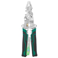 Pince à dénuder multifonction certifiée CE pour usage domestique, pince à bec effilé pour électricien, testeur de tension, couleurs vert/noir/argent