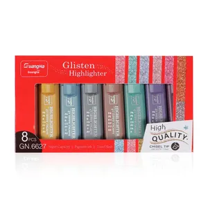 Stylo surligneur métallique Morandi <span class=keywords><strong>Guangna</strong></span> 6627, ensemble de marqueurs fluorescents multicolores, protection oculaire de haute valeur, surlignage des notes - Product Image 5